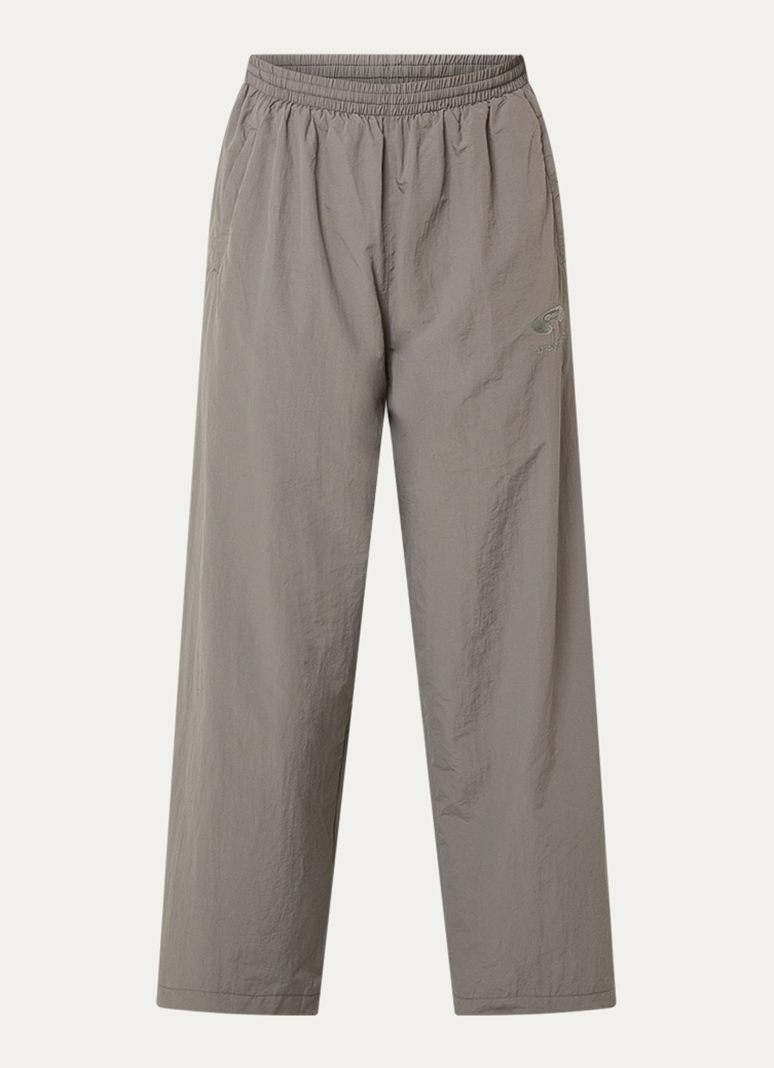 FLÂNEUR Wide fit trackpants met logo en steekzakken - voorkant 4 grijs