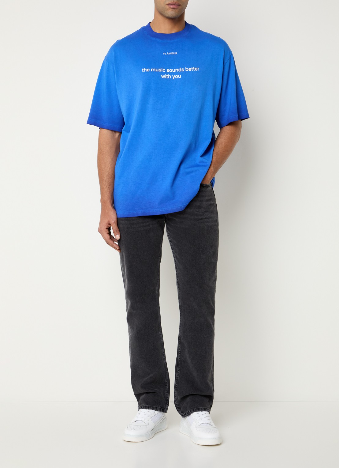 FLÂNEUR With You T-shirt met print - voorkant 3 royalblauw