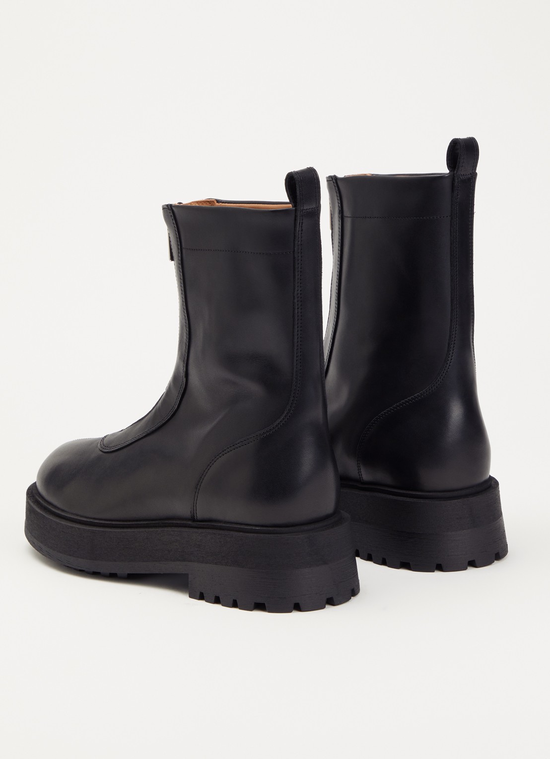 Flattered Alma biker boot van leer - achterkant 3 zwart