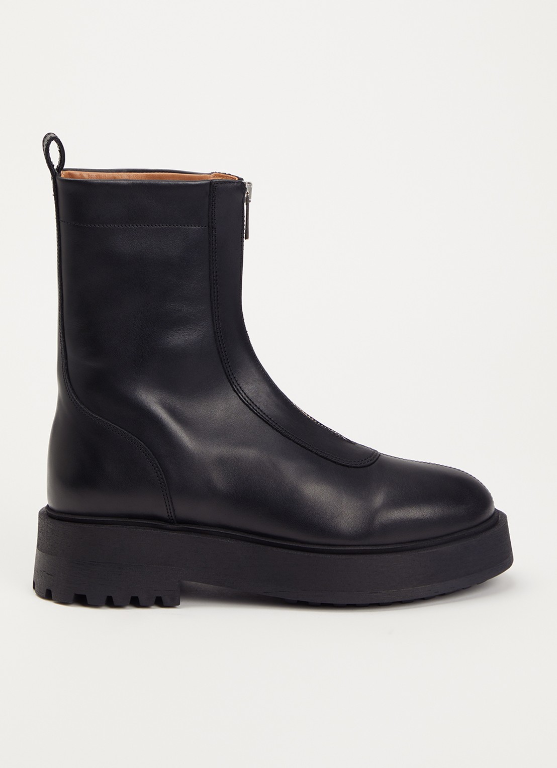 Flattered Alma biker boot van leer - voorkant 4 zwart