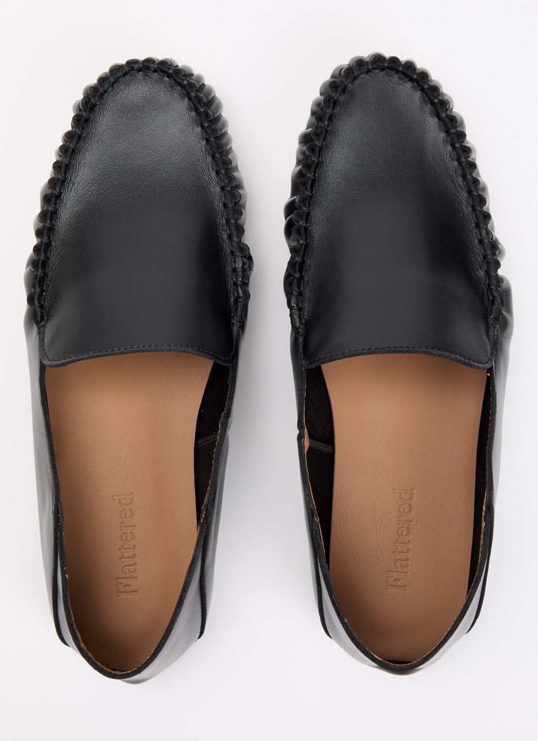 Flattered Bon Bon mocassin van leer - detail 4 zwart