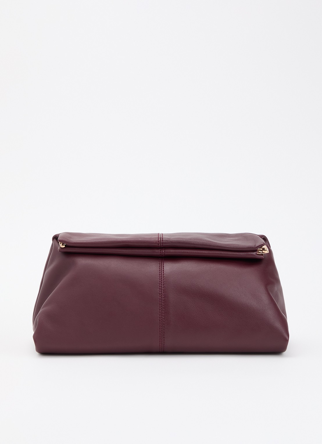 Flattered Clay clutch van leer - voorkant bordeauxrood