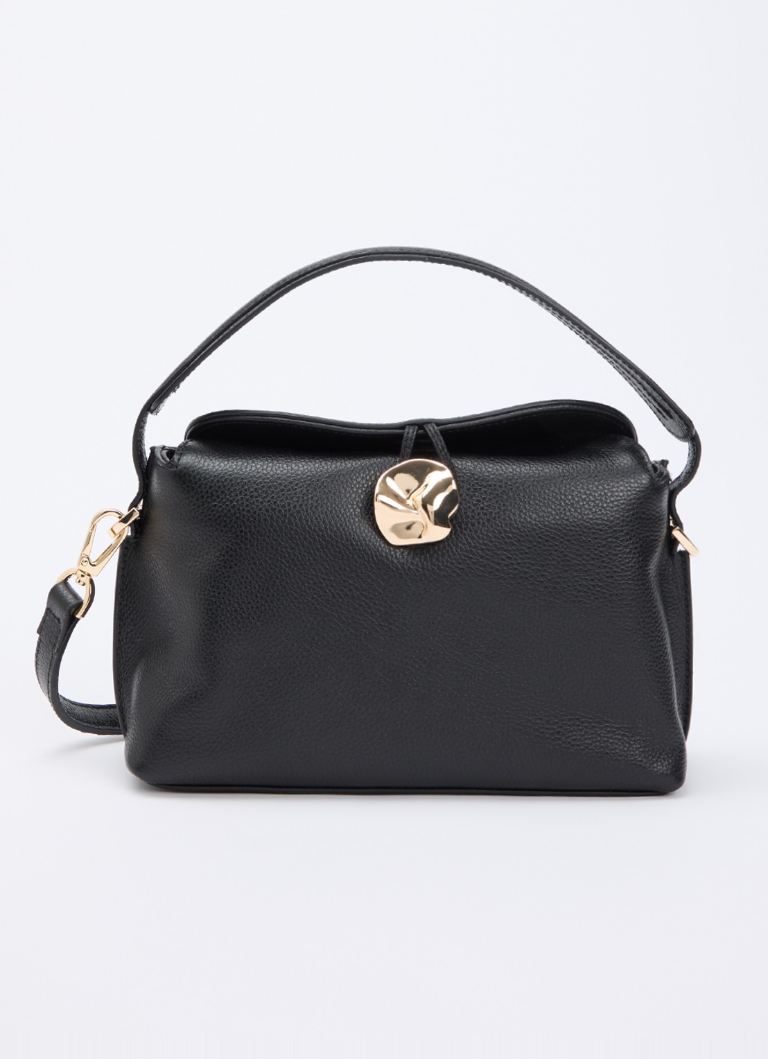 Flattered Hanna Mini handtas van leer met afneembare schouderriem - voorkant zwart