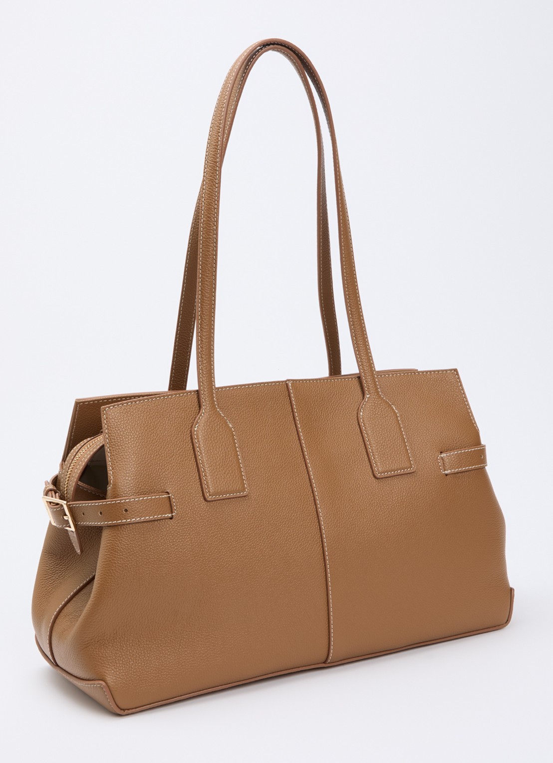 Flattered Lisa schoudertas van leer - achterkant 5 cognac