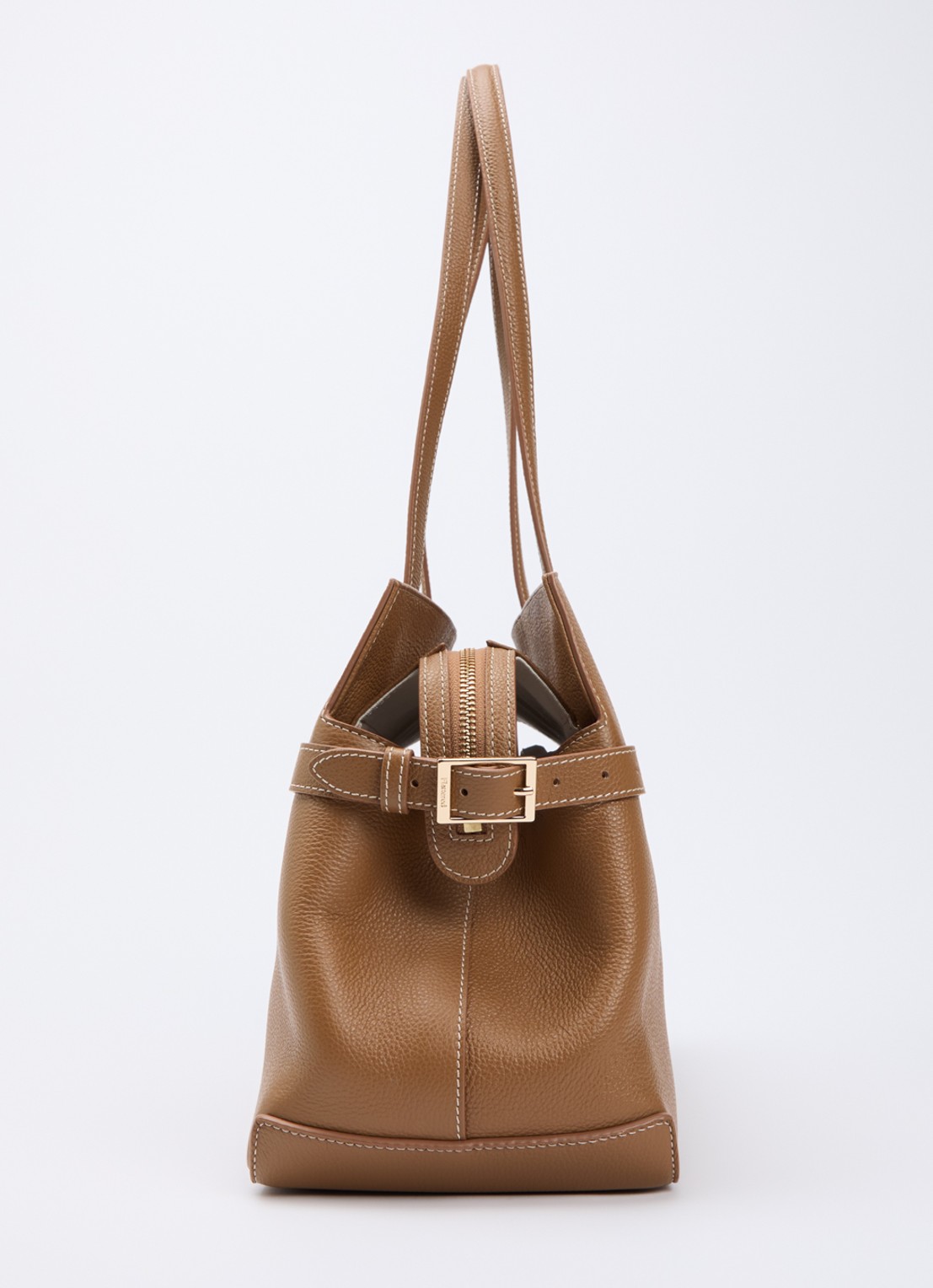Flattered Lisa schoudertas van leer - detail 3 cognac