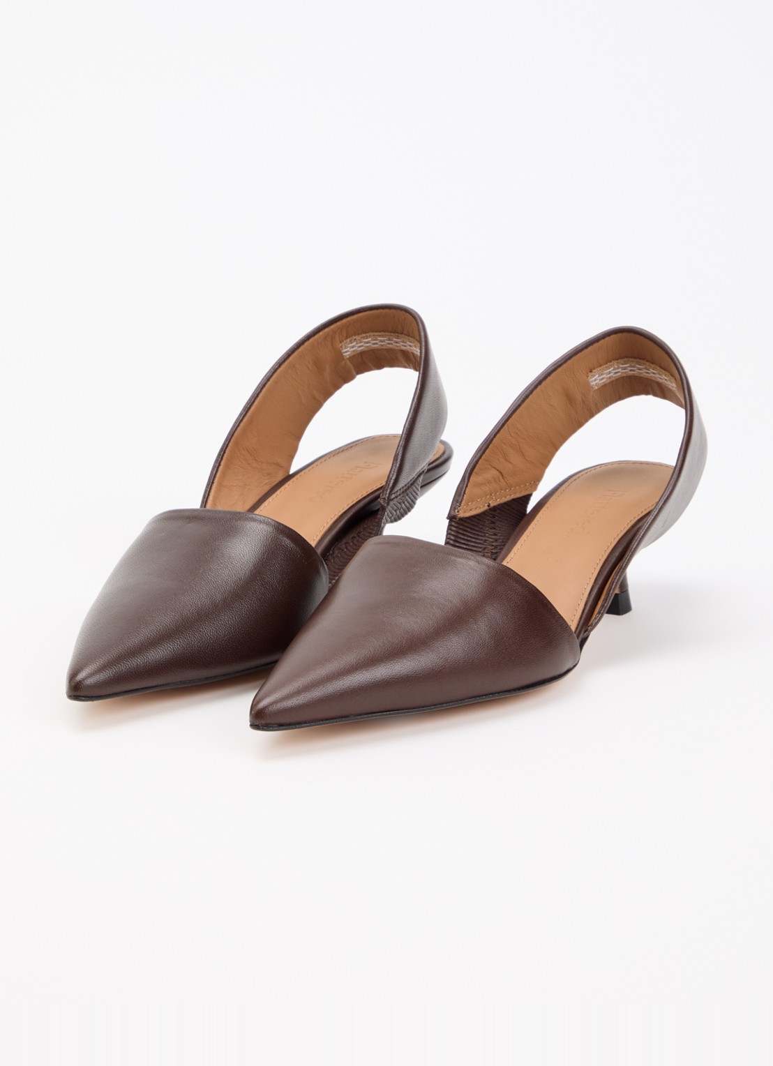 Flattered Ninni sling-back van leer - detail 3 donkerbruin