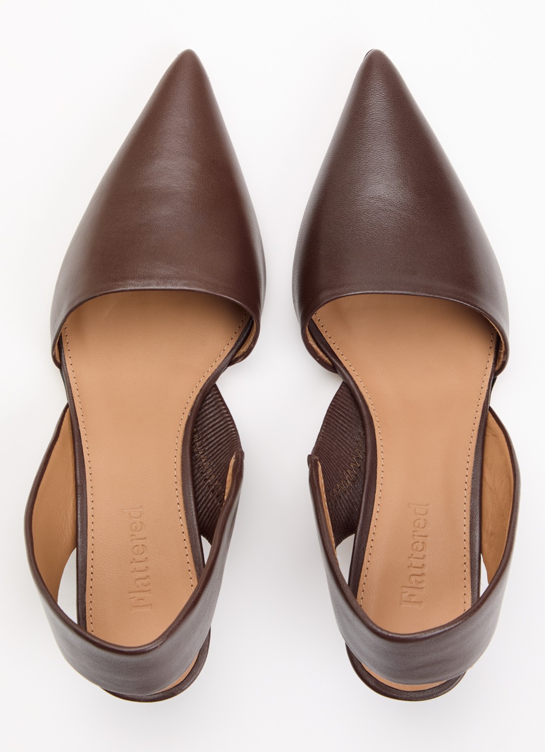 Flattered Ninni sling-back van leer - detail 4 donkerbruin