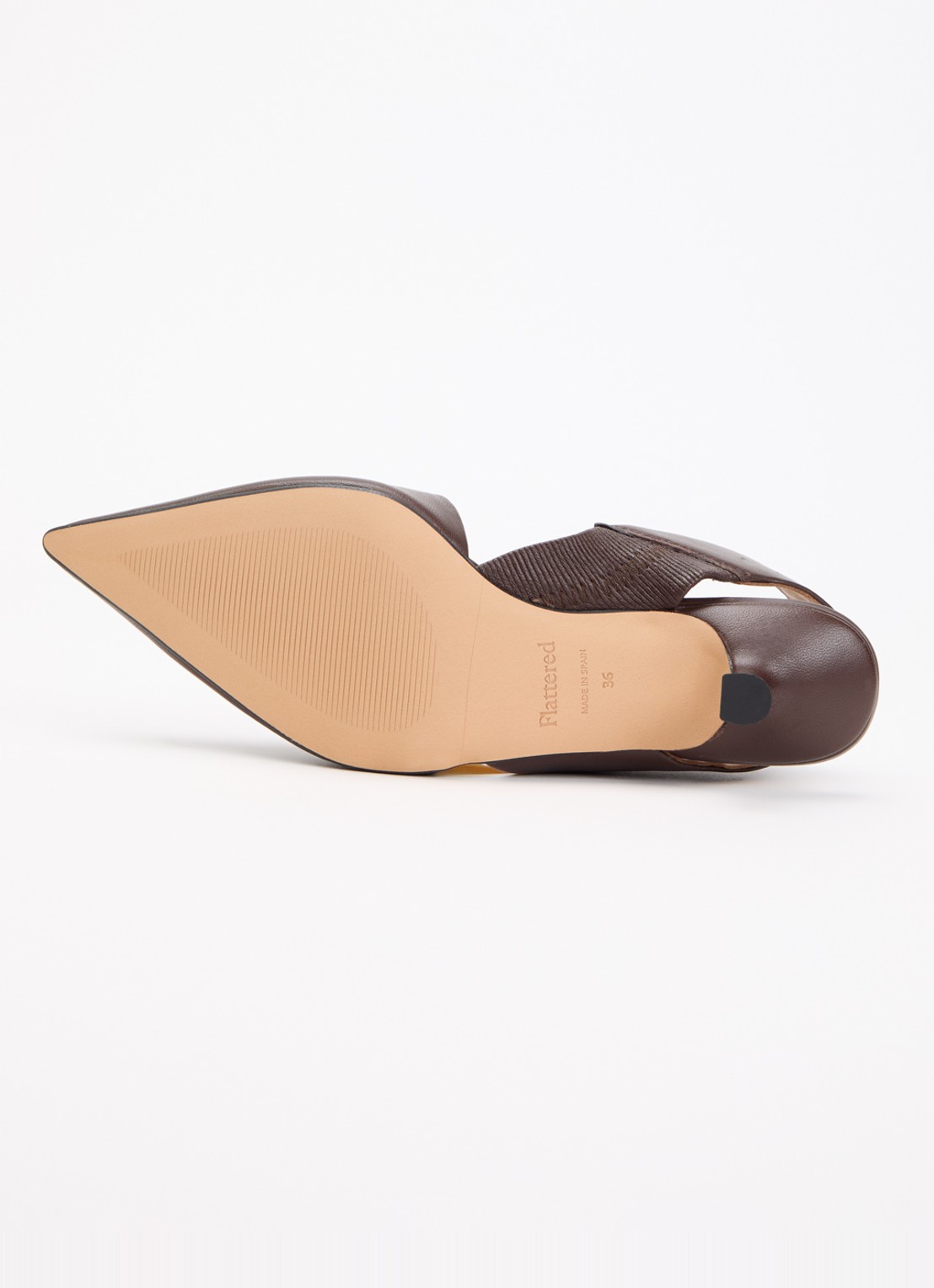 Flattered Ninni sling-back van leer - detail 5 donkerbruin