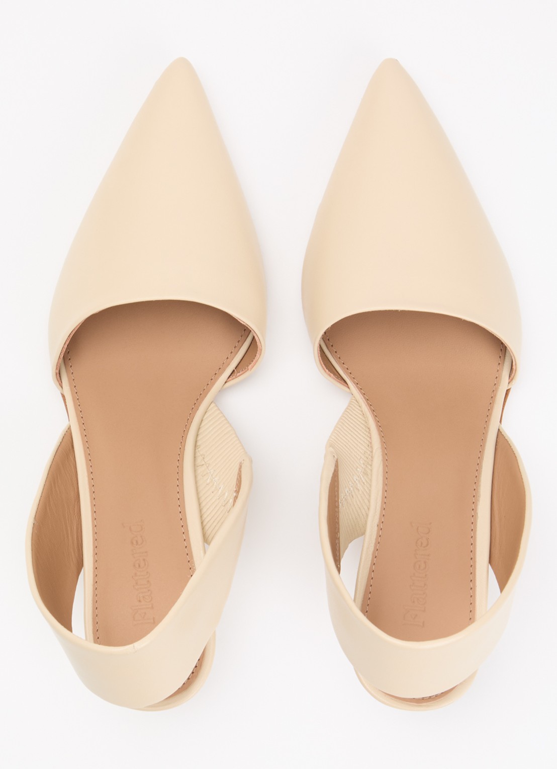 Flattered Ninni sling-back van leer - detail 4 beige