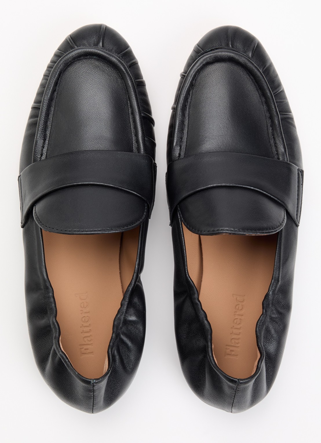 Flattered Samoa slip-on van leer  - detail 4 zwart