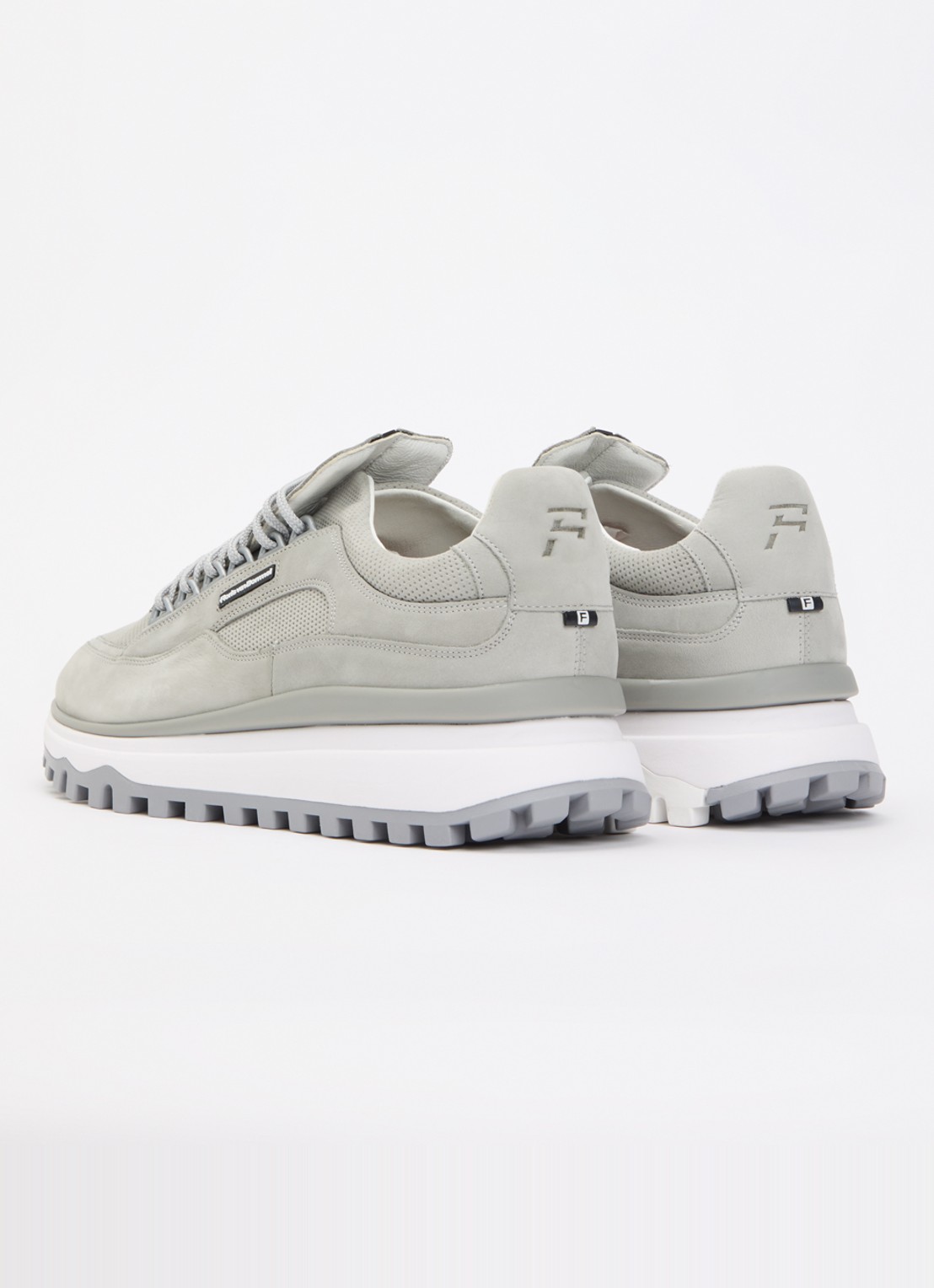 Floris van Bommel De Gripper 03.03 sneaker van nubuck - achterkant 5 grijs