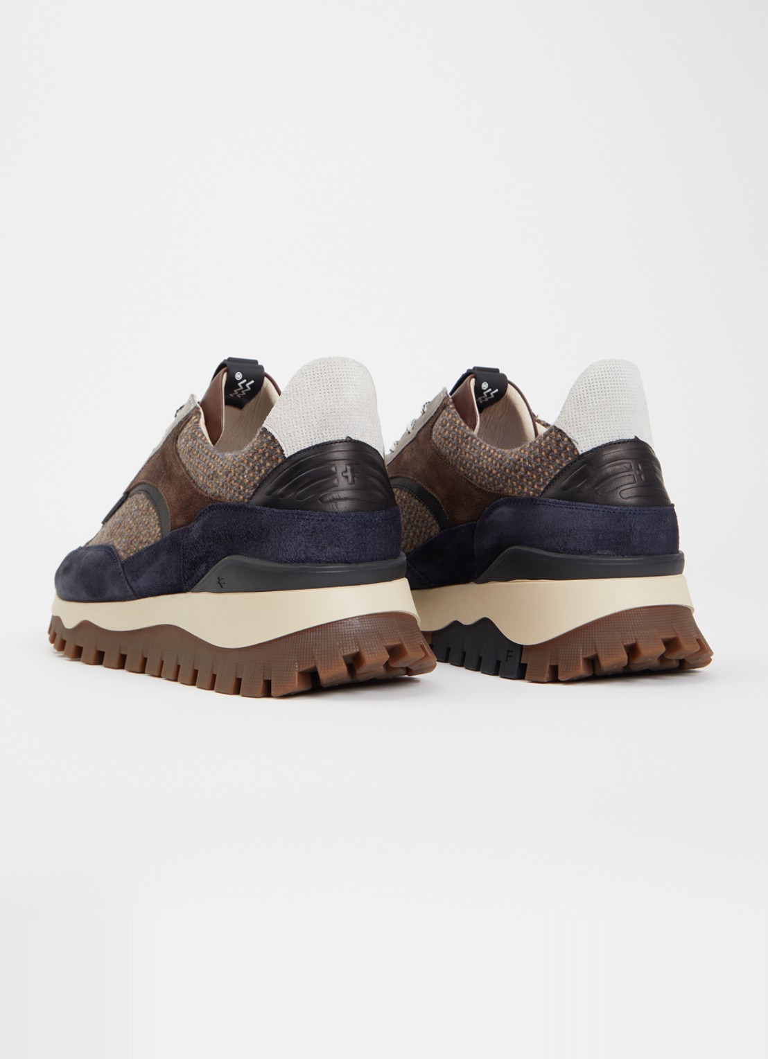 Floris van Bommel De Grommer 05.10 sneaker met suède details - achterkant 2 bruin