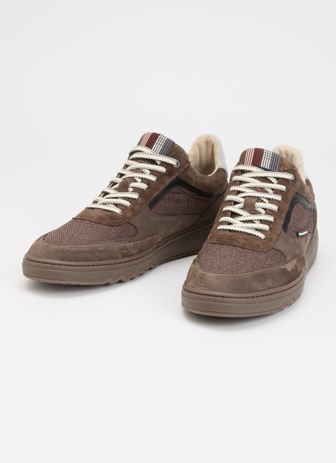 Floris van Bommel De Kupster 09.00 sneaker met suède details - detail bruin