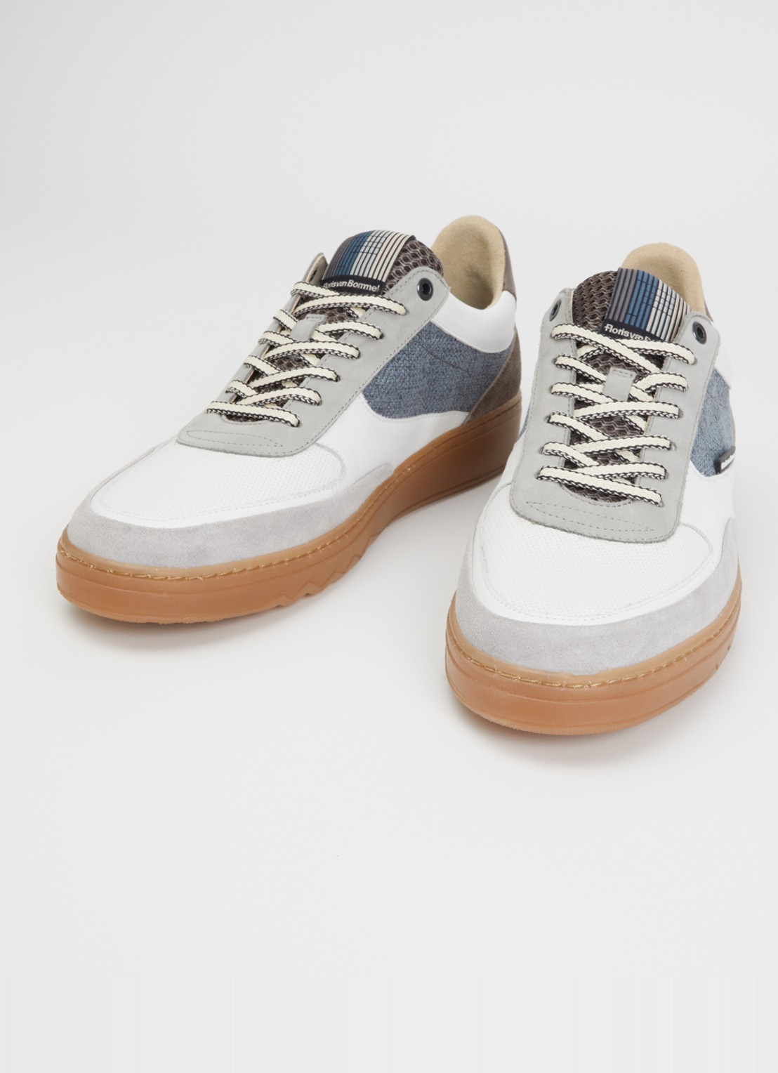 Floris van Bommel De Kupster sneaker van leer - detail 3 lichtgrijs