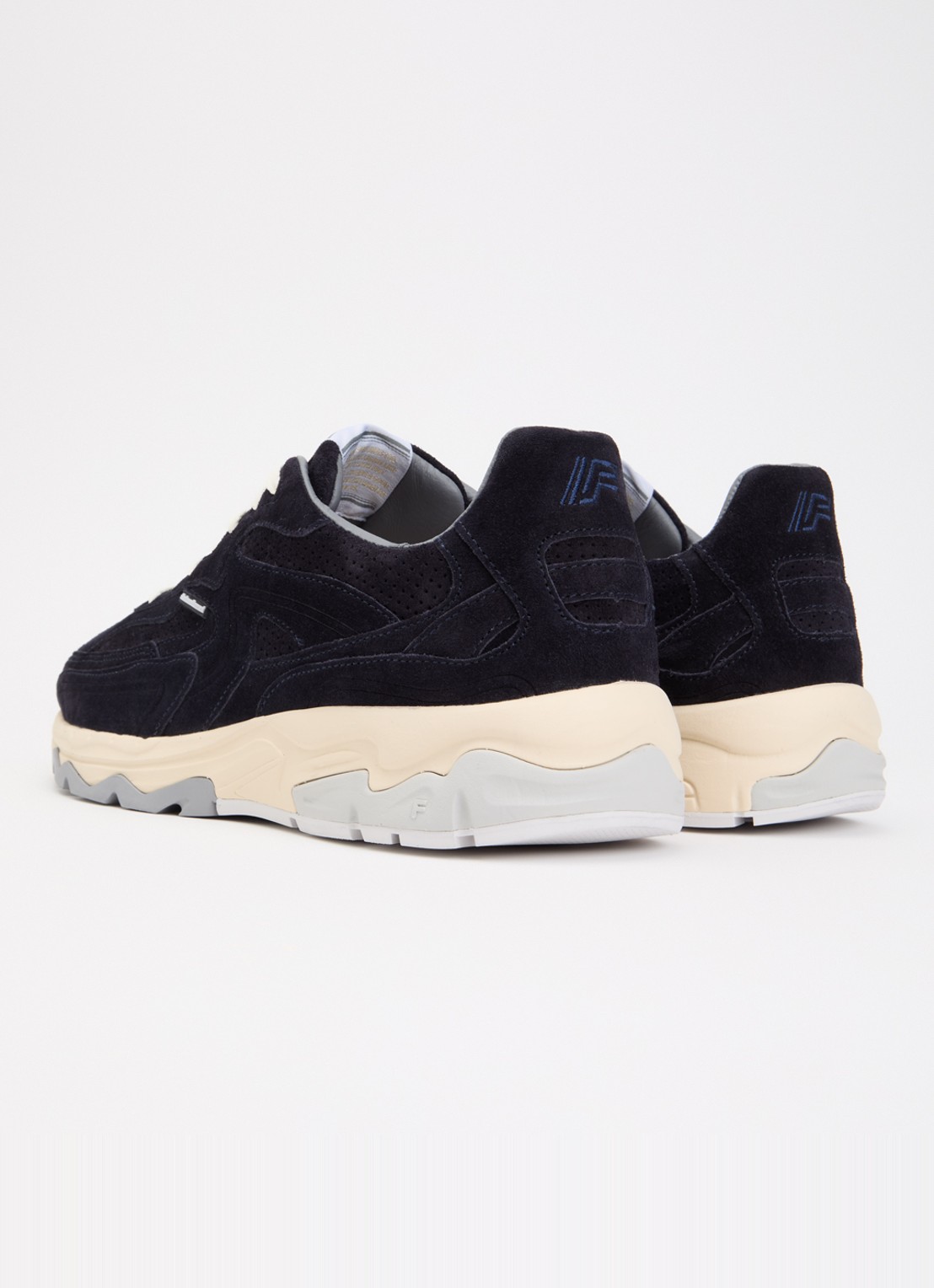 Floris van Bommel De Rezer 02.06 sneaker van suède - achterkant 5 donkerblauw