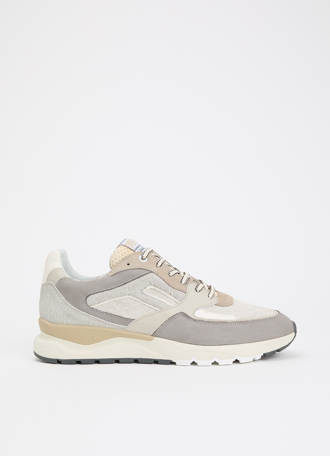 Floris van Bommel De Treener sneaker met leren details - voorkant 5 beige