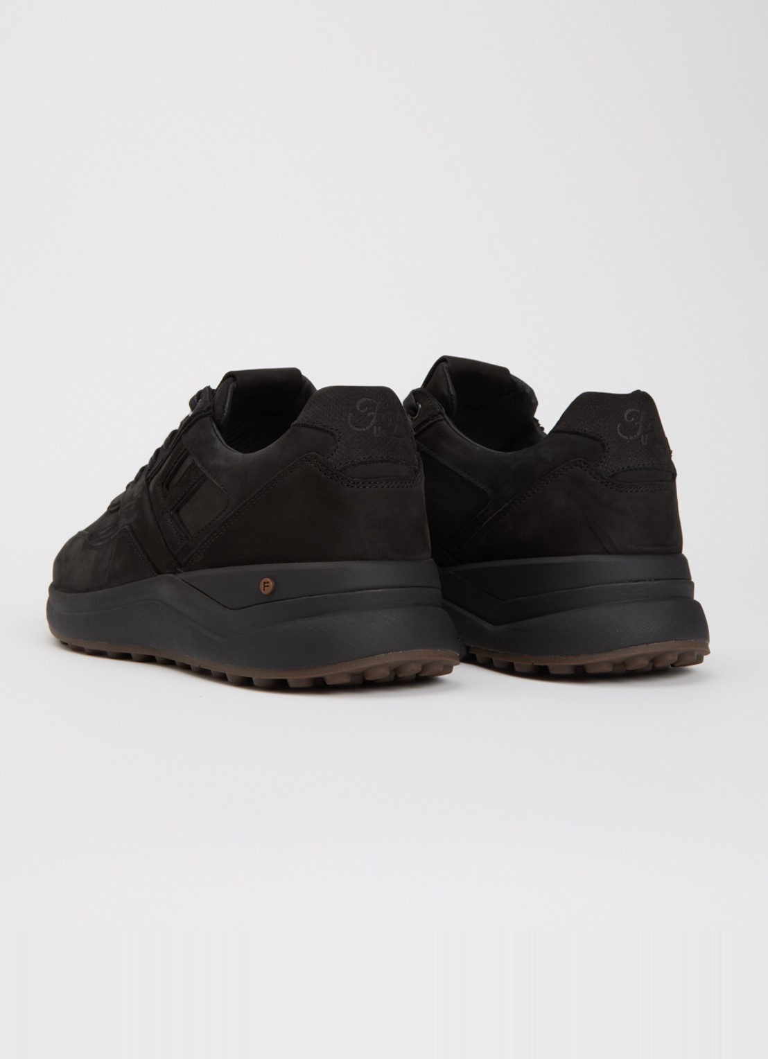 Floris van Bommel De Trikker 02.20 sneaker van nubuck - achterkant 4 zwart
