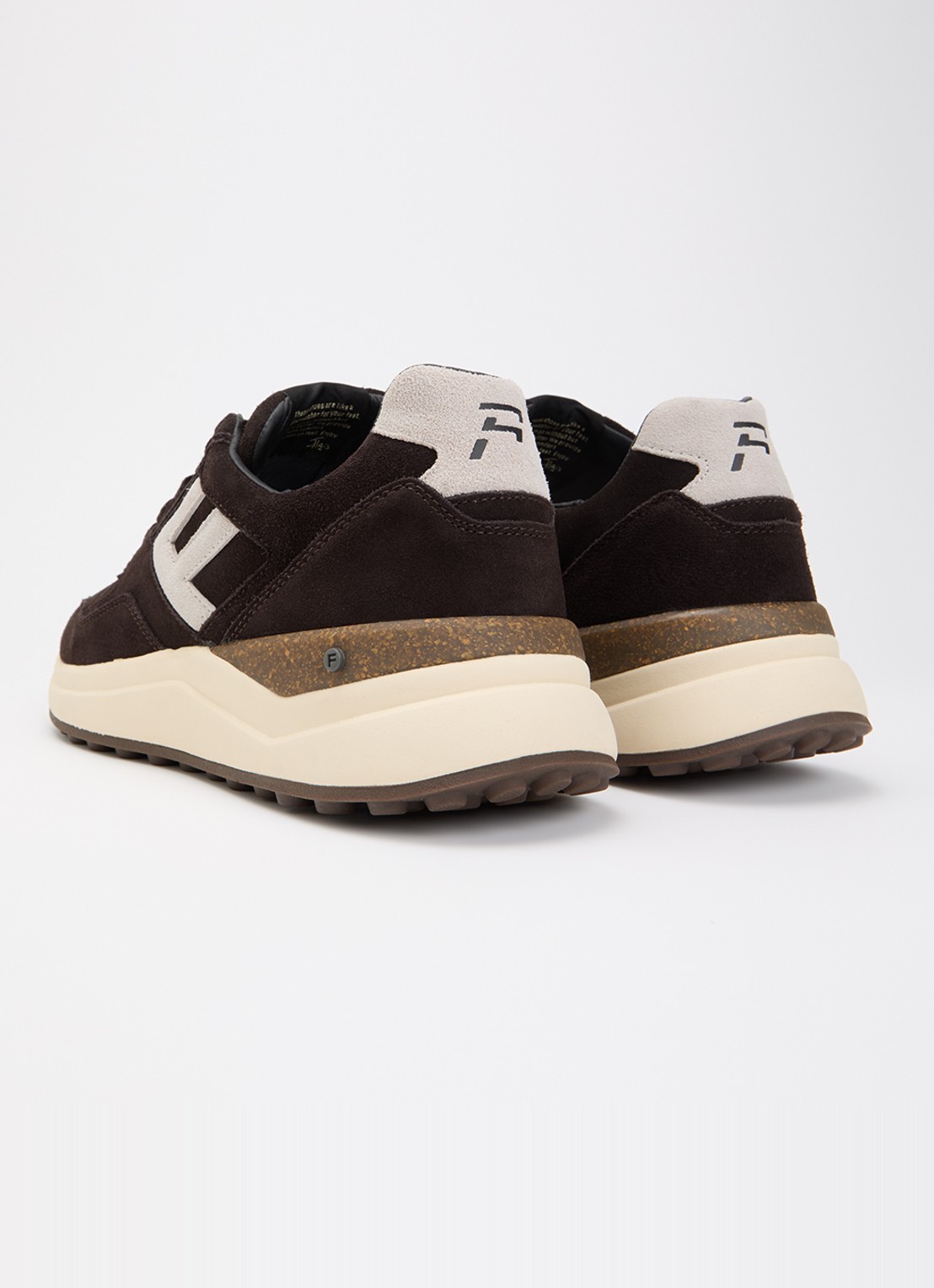 Floris van Bommel De Trikker 05.00 sneaker van suède - achterkant 4 donkerbruin