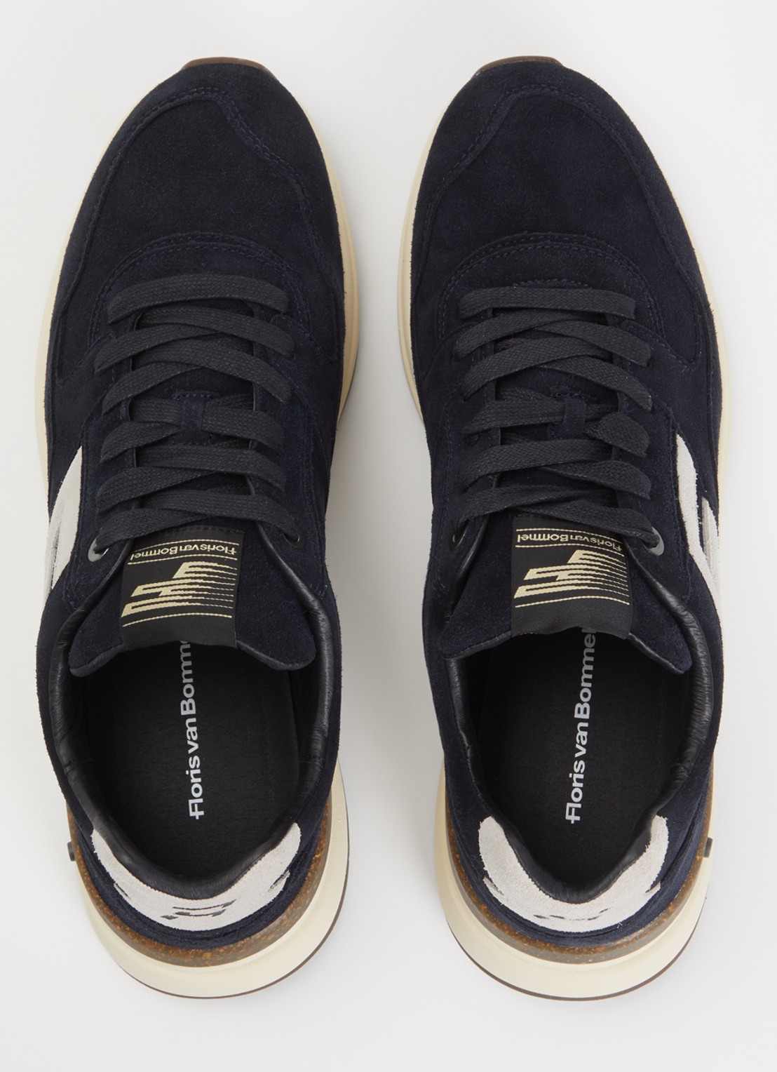 Floris van Bommel De Trikker 05.01 sneaker van suède - detail 2 donkerblauw