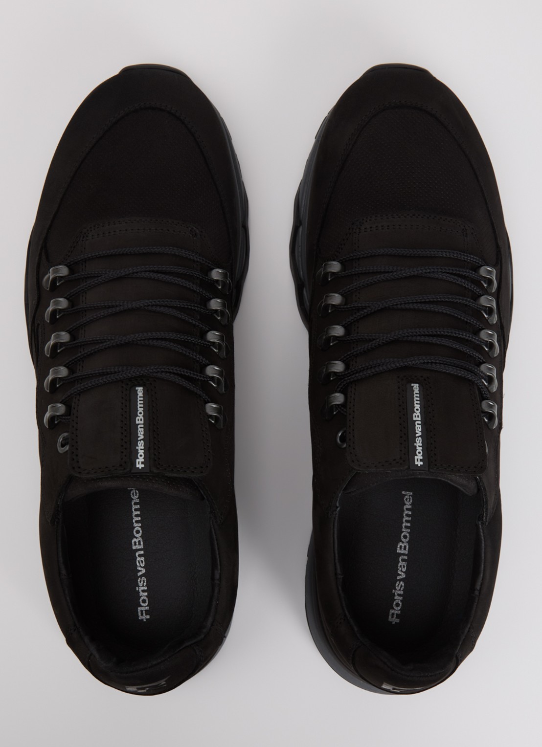 Floris van Bommel De Zager 01.26 sneaker van nubuck - detail 3 zwart