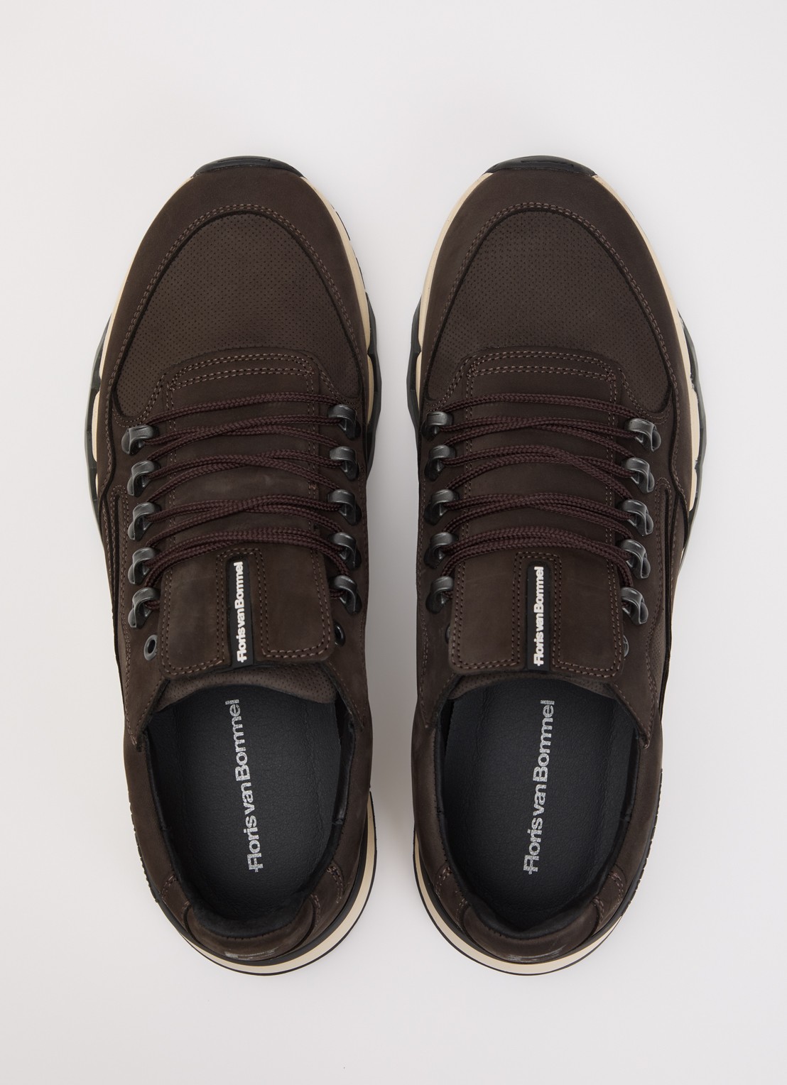 Floris van Bommel De Zager 01.29 sneaker van nubuck - detail 3 donkerbruin