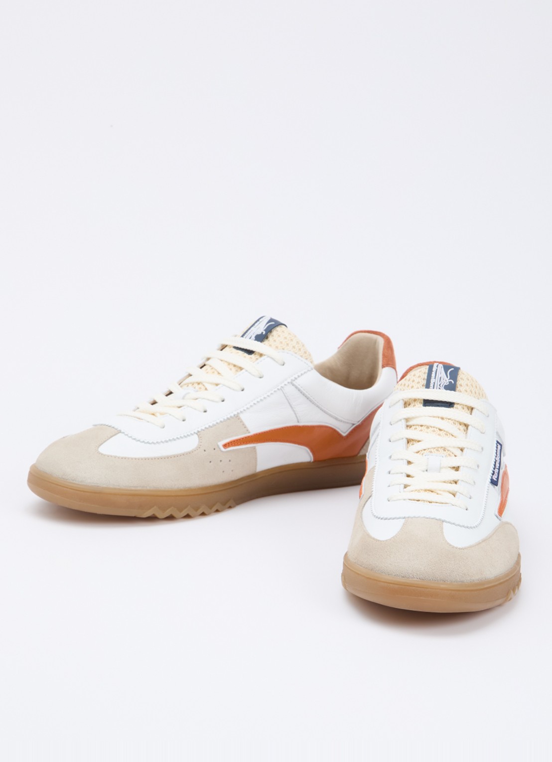 Floris van Bommel De Zaler 01.17 sneaker van leer met details van suède - detail 3 oranje