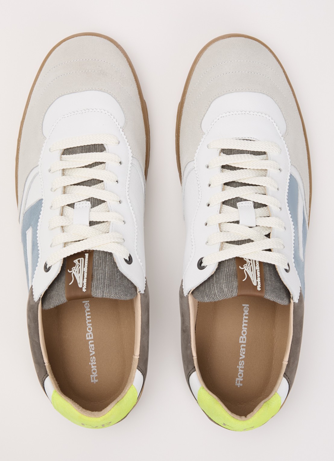 Floris van Bommel De Zaler 04.02 sneaker met suède details - detail 4 wit