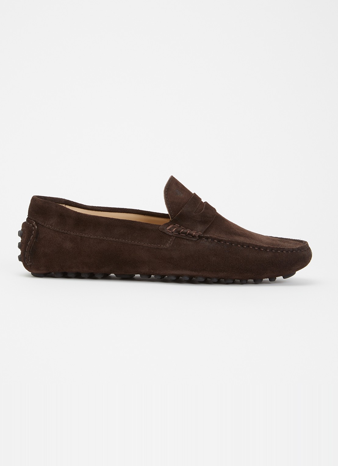 Floris van Bommel Manerba 01.25 mocassin van suède  - voorkant 2 donkerbruin