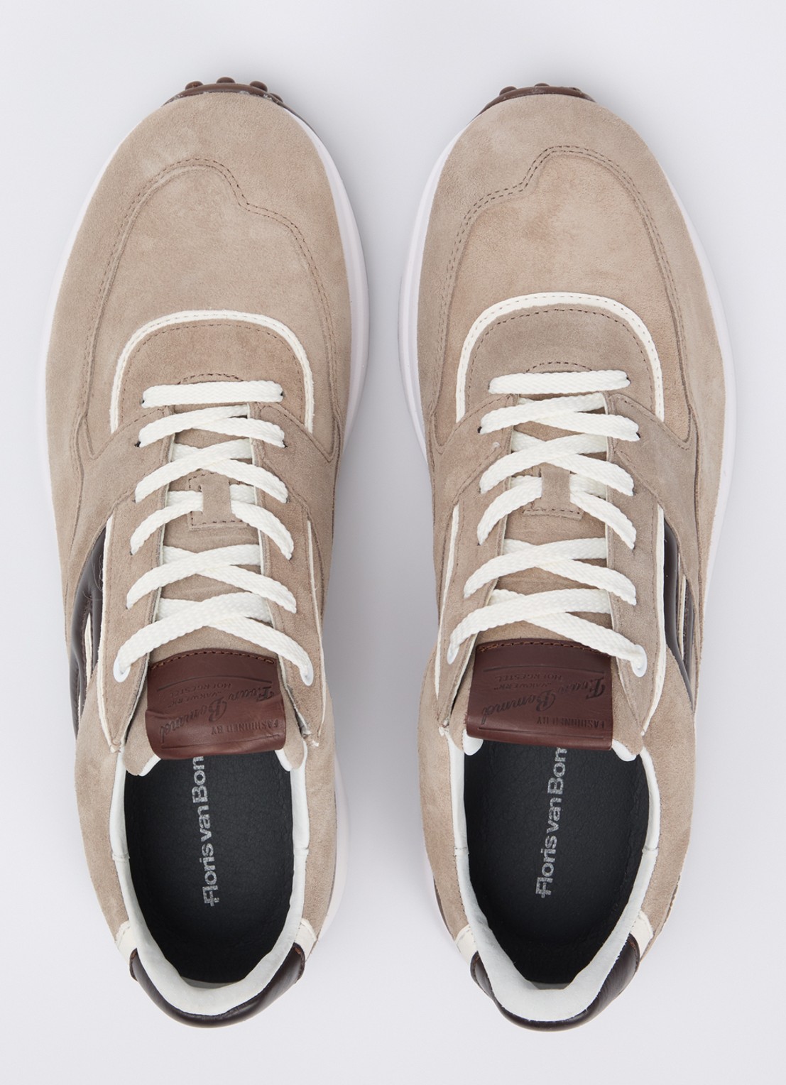 Floris van Bommel Noppi 38.12 sneaker van suède - detail 3 beige