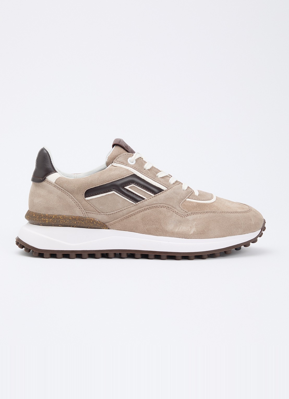 Floris van Bommel Noppi 38.12 sneaker van suède - voorkant beige