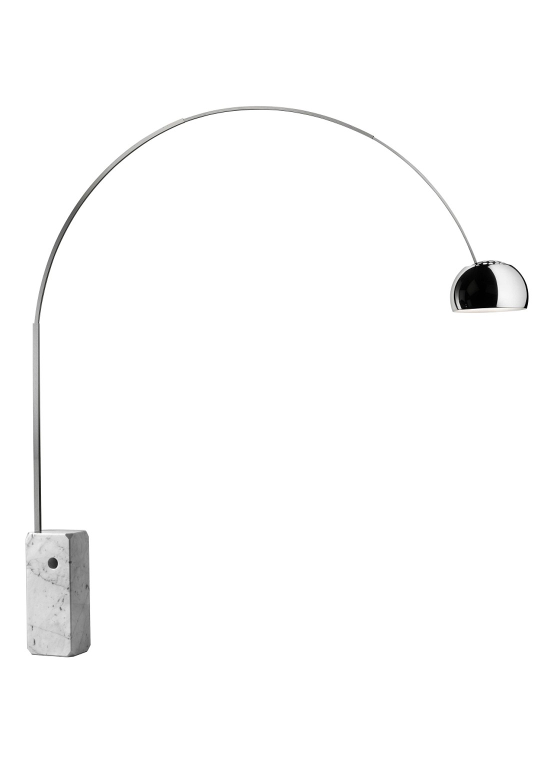 Flos Arco booglamp LED - voorkant gebroken wit
