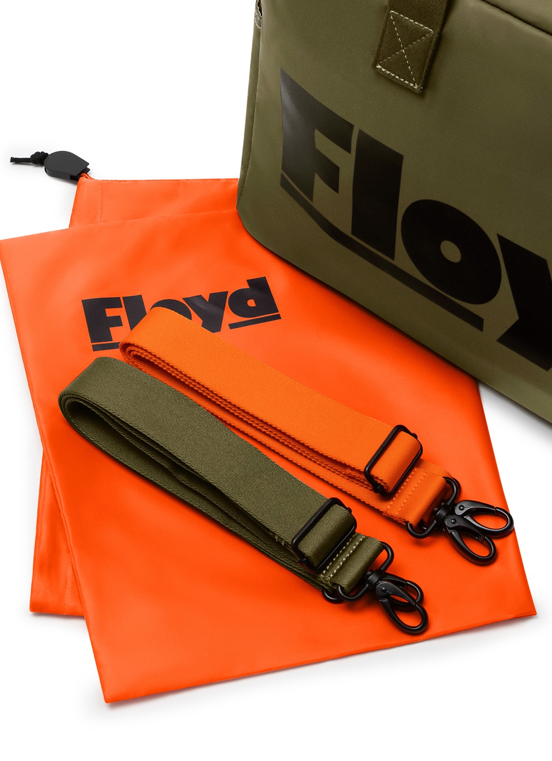 Floyd Weekendtas met logoprint - detail 3 groen