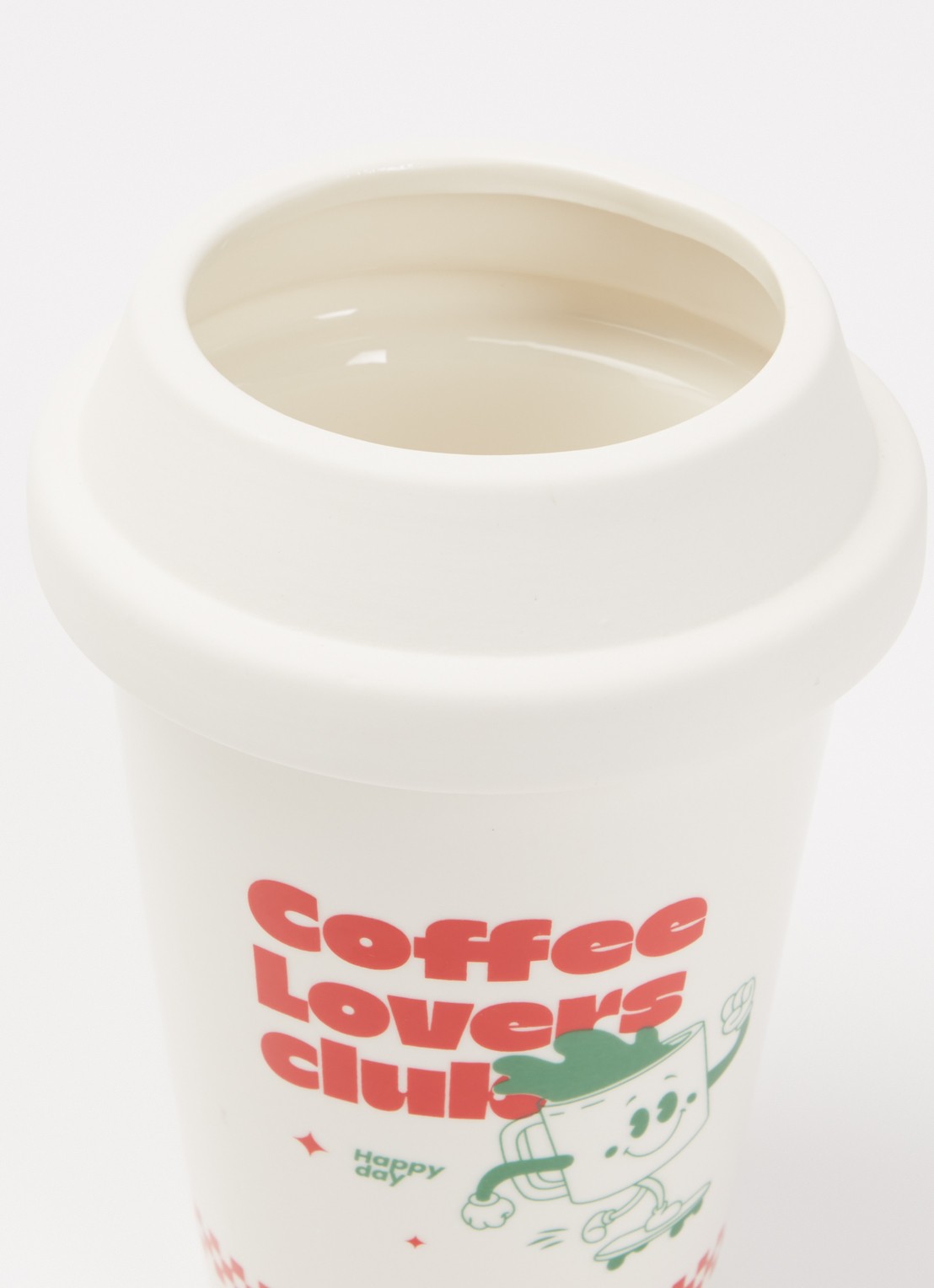 Fluid Market Cup of Coffee vaas 19,5 cm - voorkant 2 wit