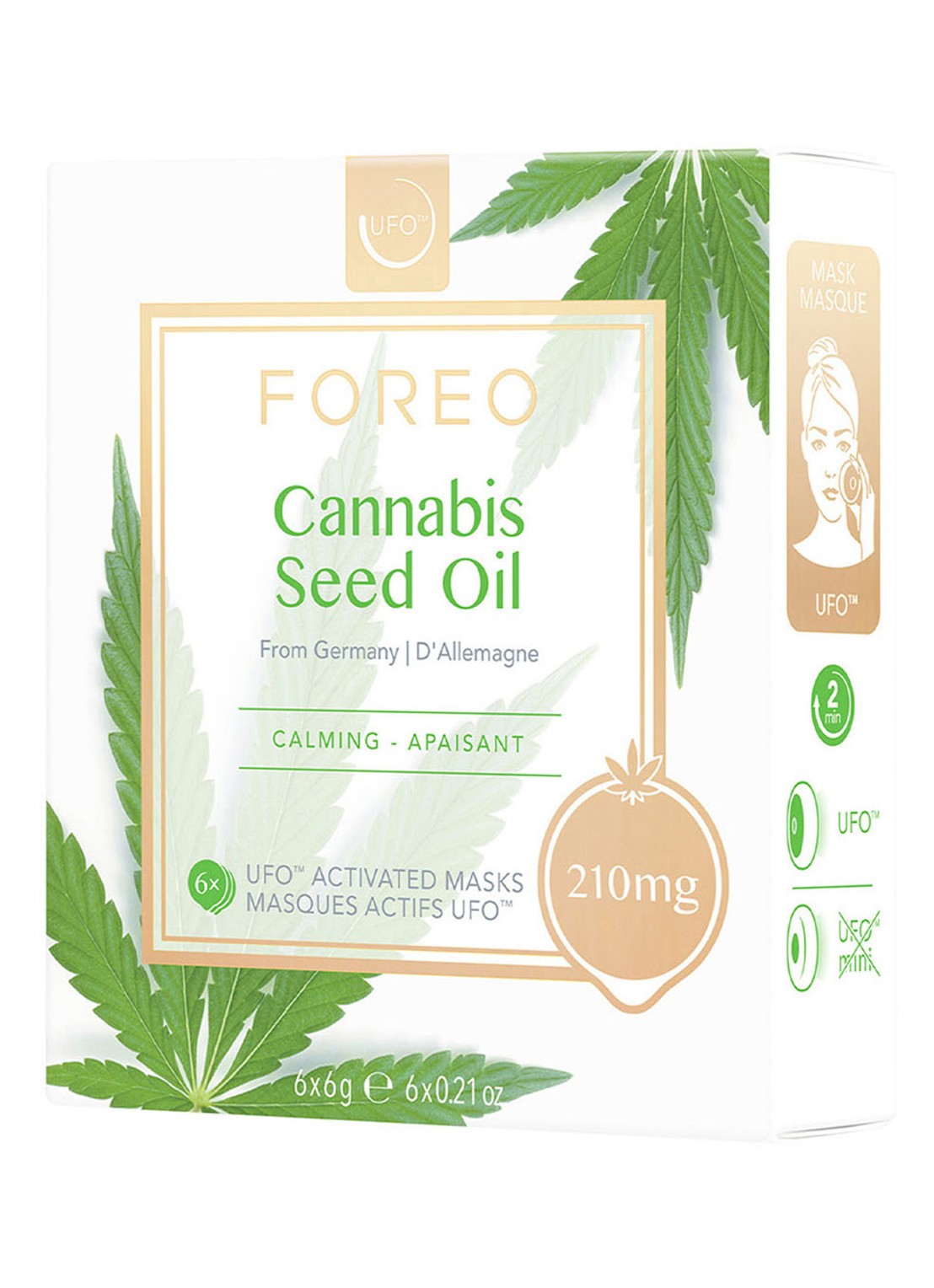 Foreo Cannabis Seed Oil Mask For UFO - gezichtsmasker 6 stuks - voorkant 4 undefined