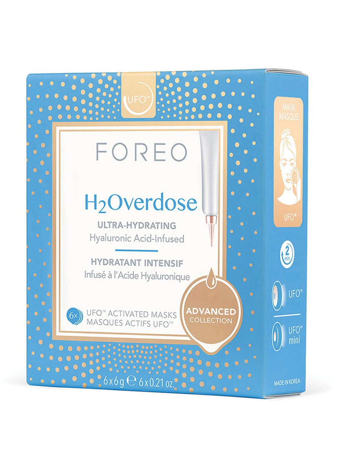 Foreo H2Overdose Mask For UFO - gezichtsmasker 6 stuks - voorkant 3 undefined