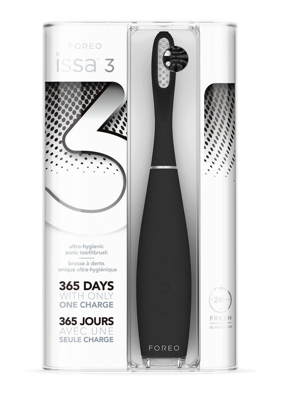 Foreo ISSA™ 3 ultra-hygienic silicone sonic toothbrush - elektrische tandenborstel - detail zwart