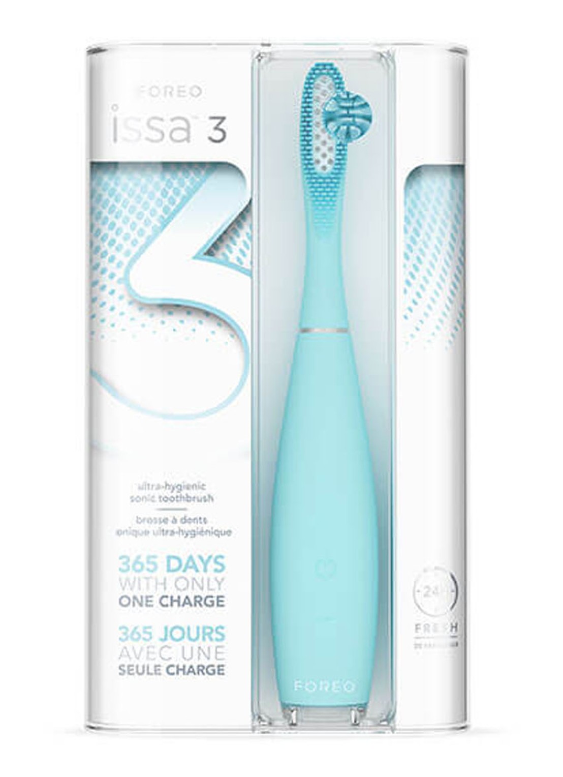 Foreo ISSA™ 3 ultra-hygienic silicone sonic toothbrush - elektrische tandenborstel - detail mint