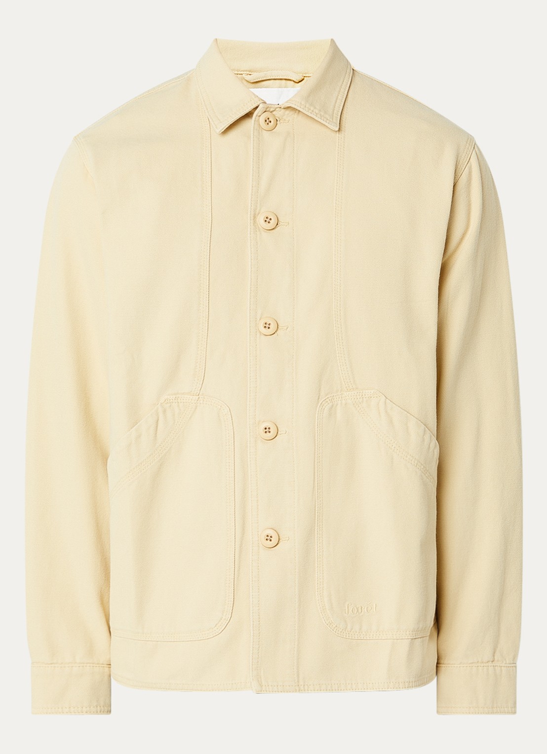 forét Berry overshirt van denim - voorkant 2 geel