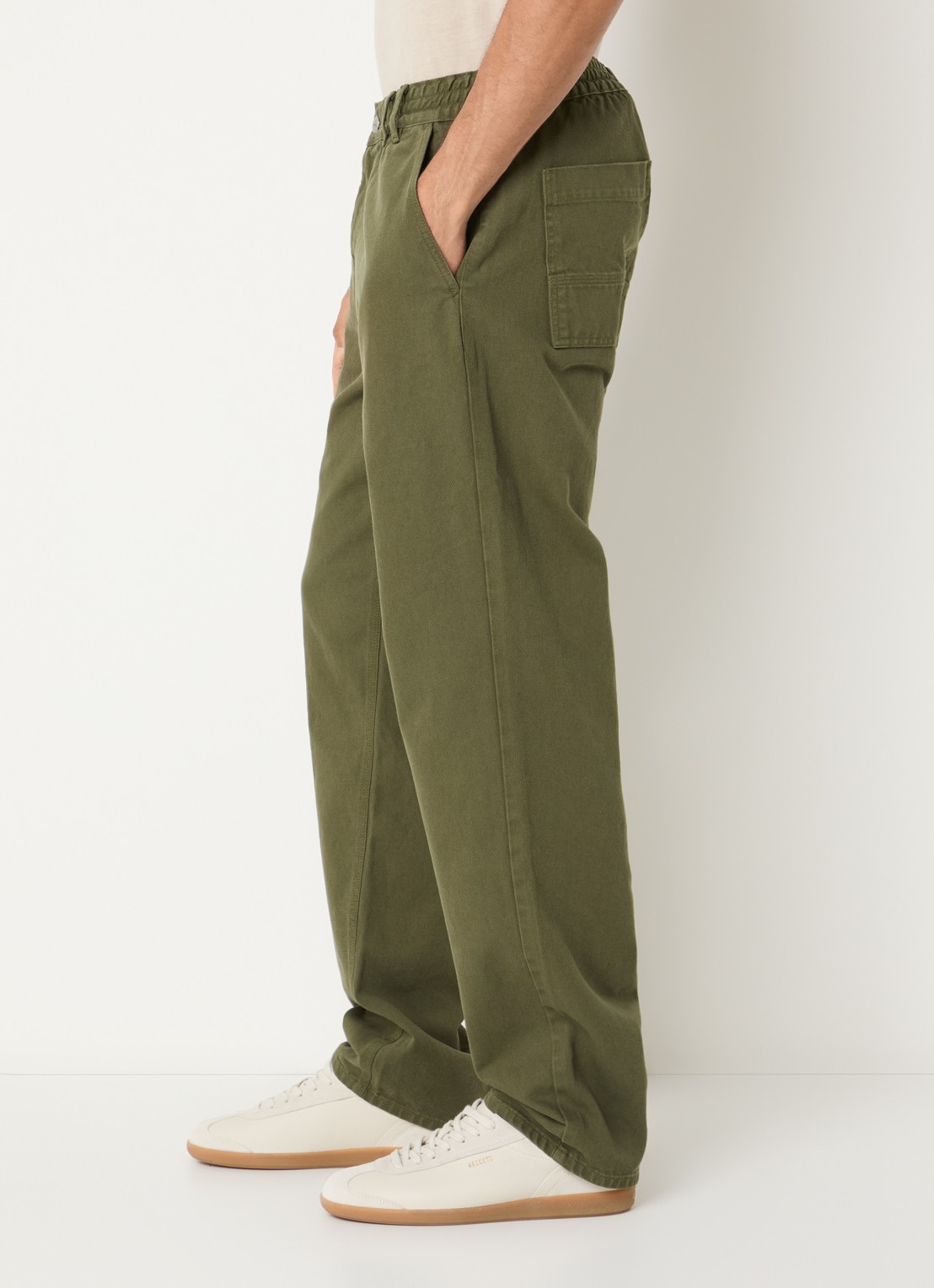 forét Clay loose fit broek met steekzakken - detail 3 legergroen