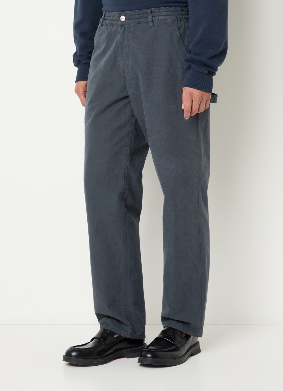 forét Clay straight fit chino met steekzakken - detail 3 donkergrijs