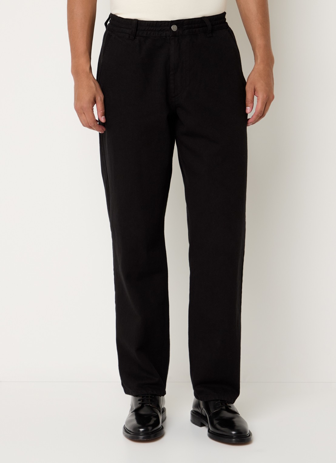 forét Clay straight leg jeans met steekzakken - detail 3 zwart
