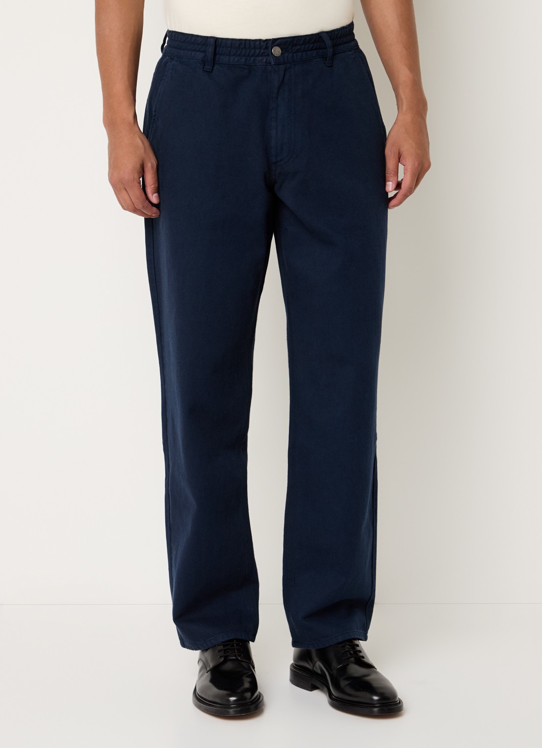 forét Clay straight leg jeans met steekzakken - detail indigo