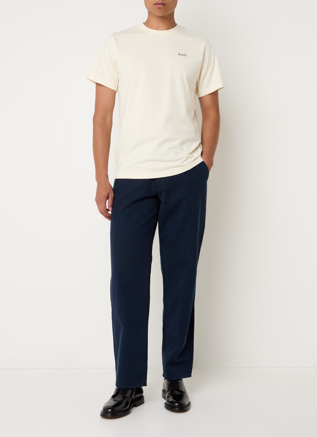 forét Clay straight leg jeans met steekzakken - voorkant 5 indigo
