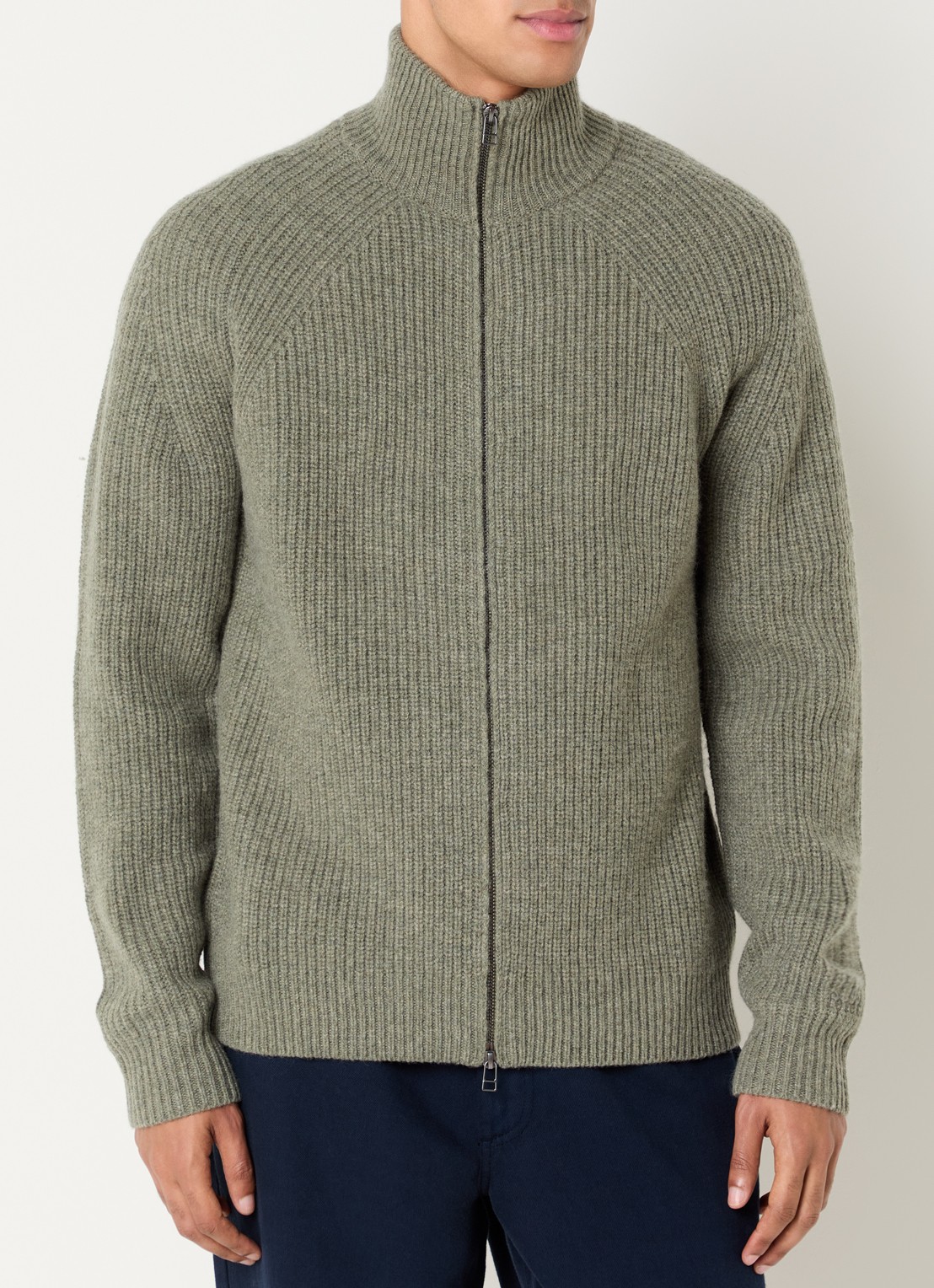 forét Delta ribgebreid vest van wol - detail 4 groen