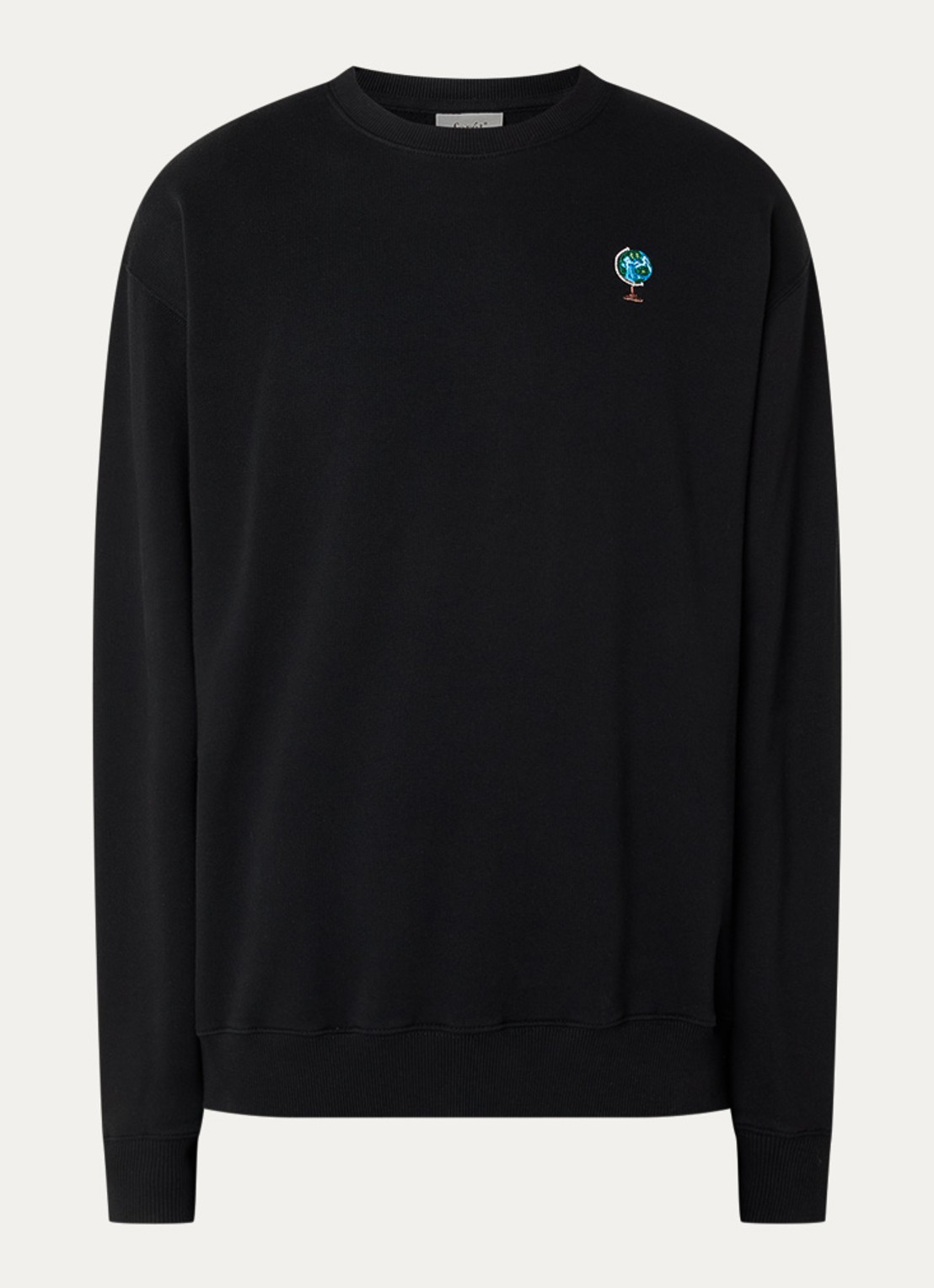 forét Globus sweater met borduring - voorkant zwart