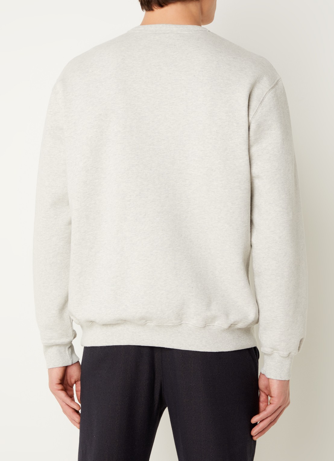 forét Noon sweater met logoborduring - achterkant 2 grijsmele