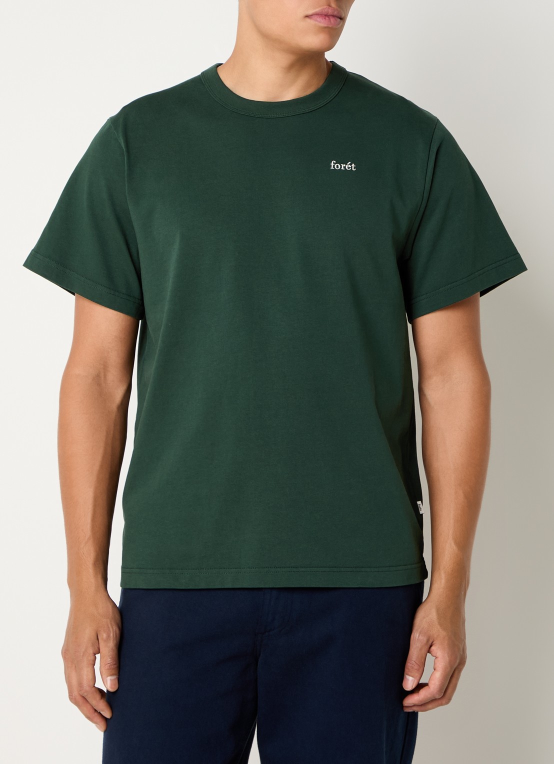 forét Oak T-shirt met logo - detail 4 donkergroen