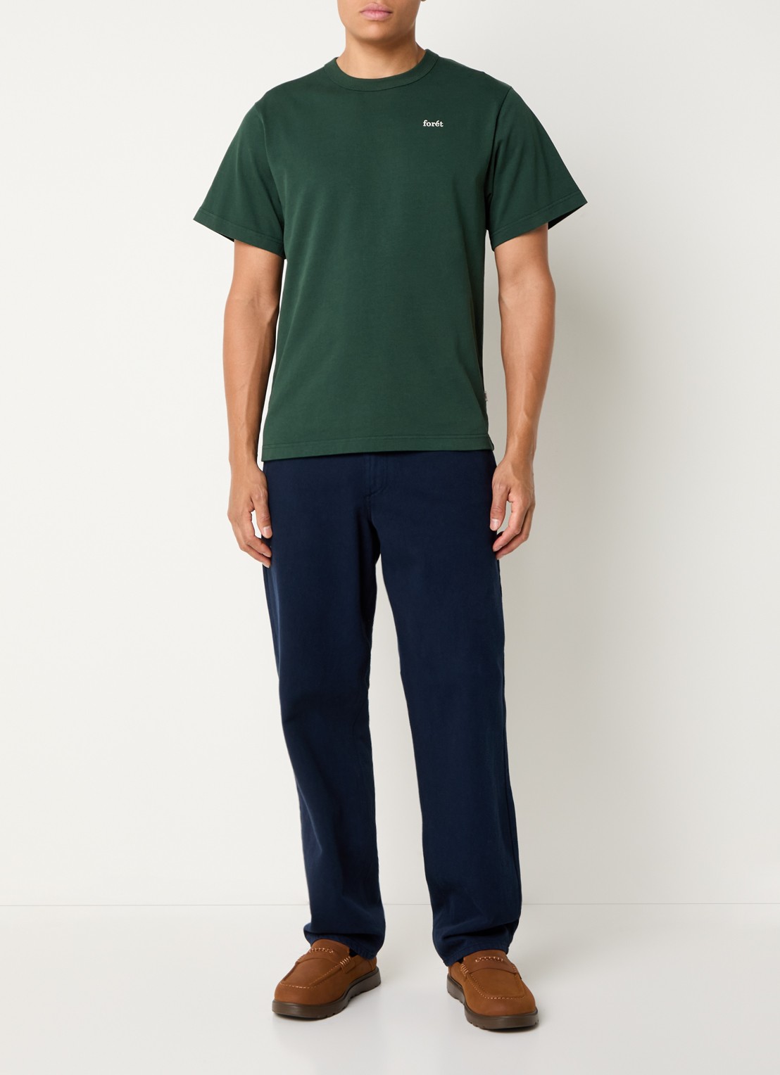 forét Oak T-shirt met logo - voorkant 3 donkergroen