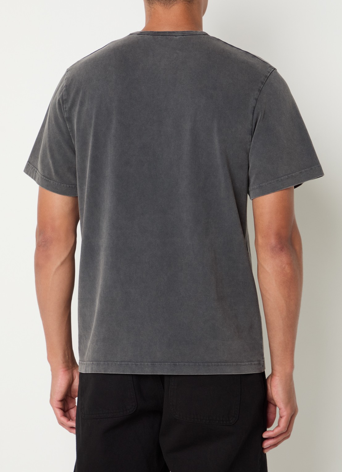 forét Oak T-shirt met logoborduring - achterkant 4 donkergrijs