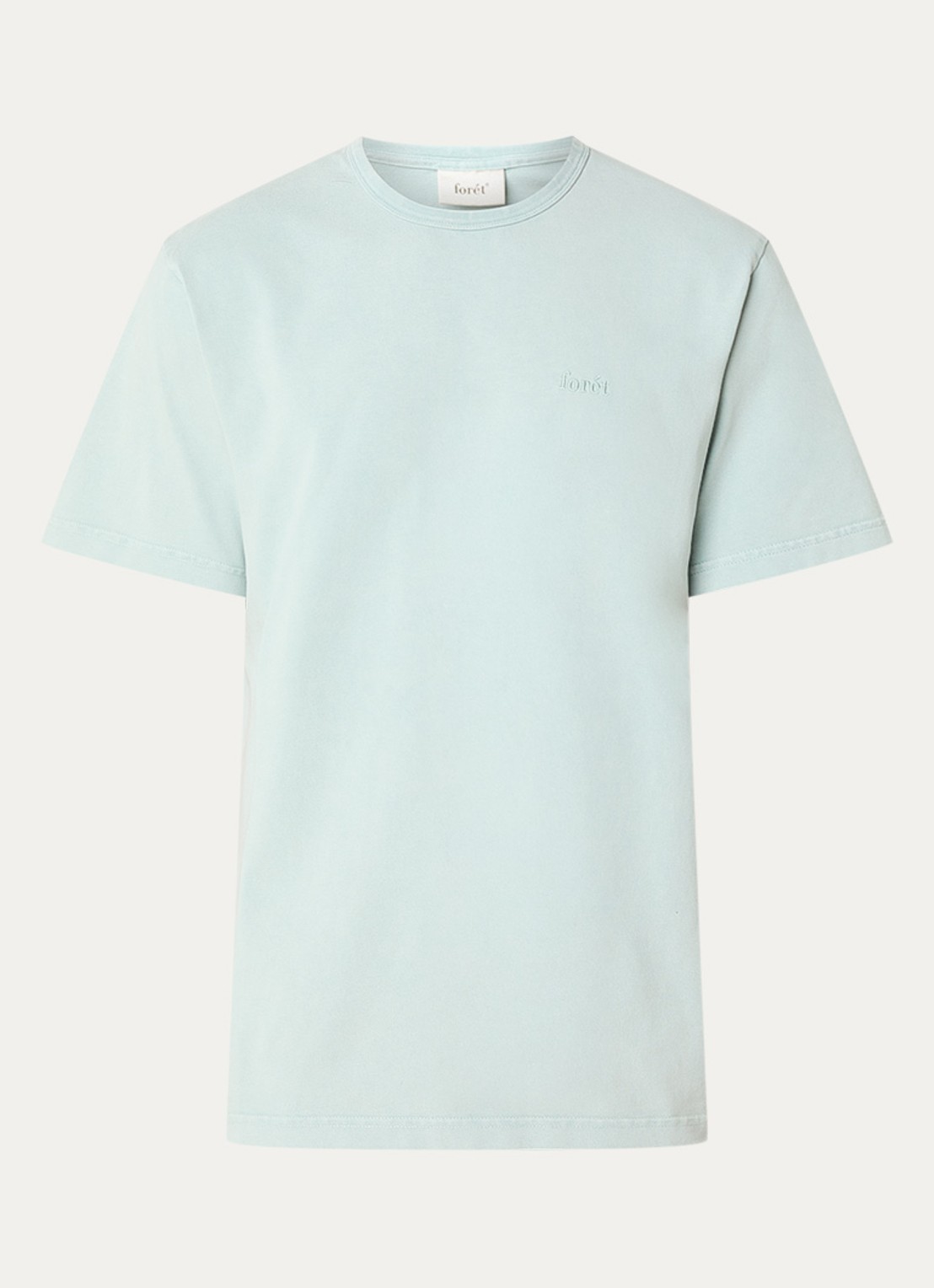 forét Oak T-shirt met logoborduring - voorkant lichtblauw